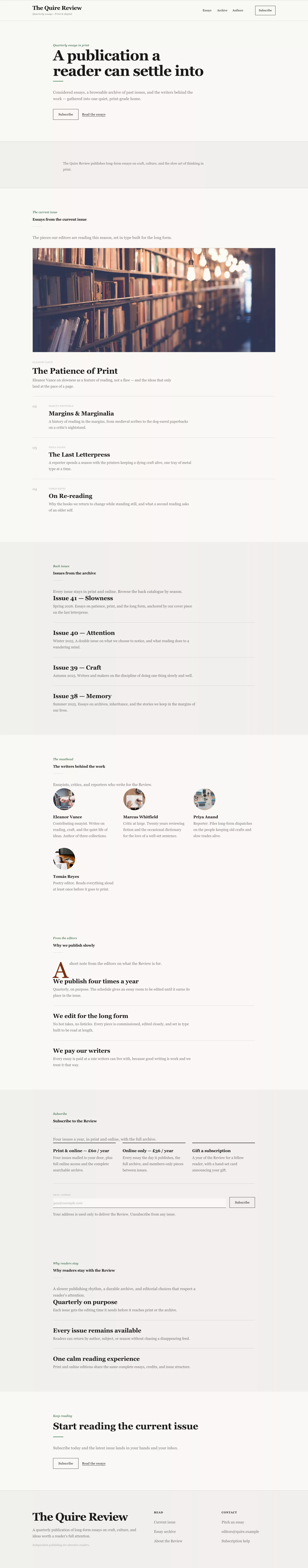Homepage page in the Blog theme, screenshot 1