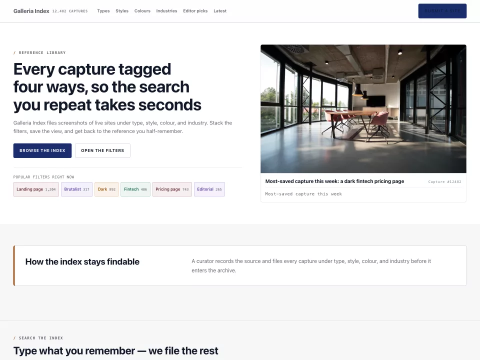 Homepage page in the Catalogue theme, screenshot 1