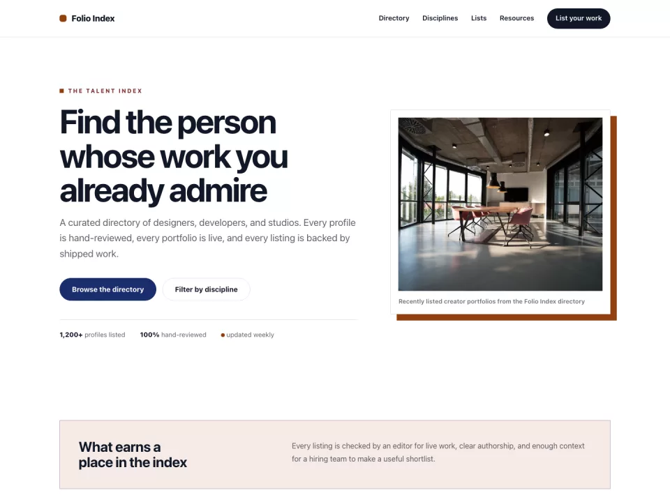 Homepage page in the Directory theme, screenshot 1