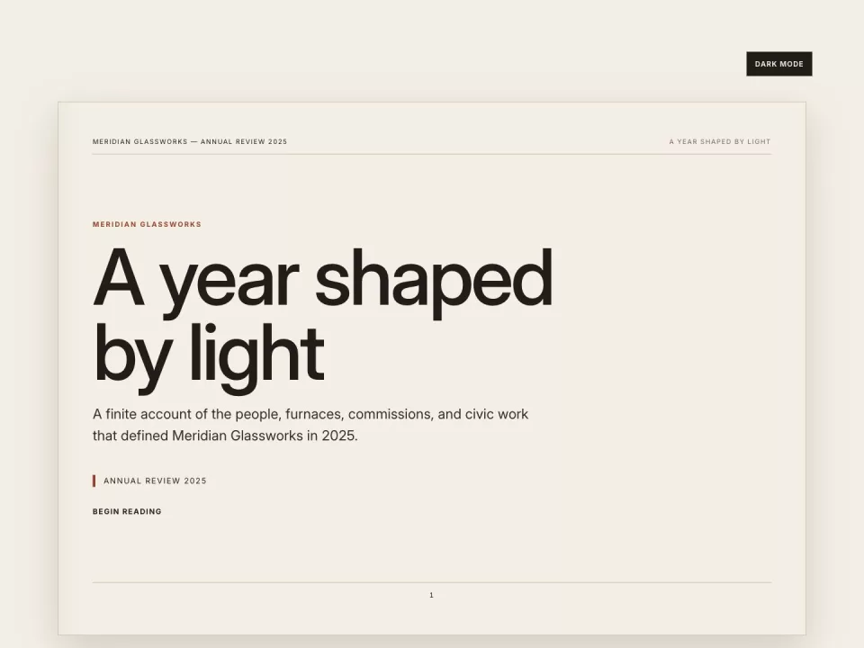 Homepage page in the Folio theme, screenshot 1