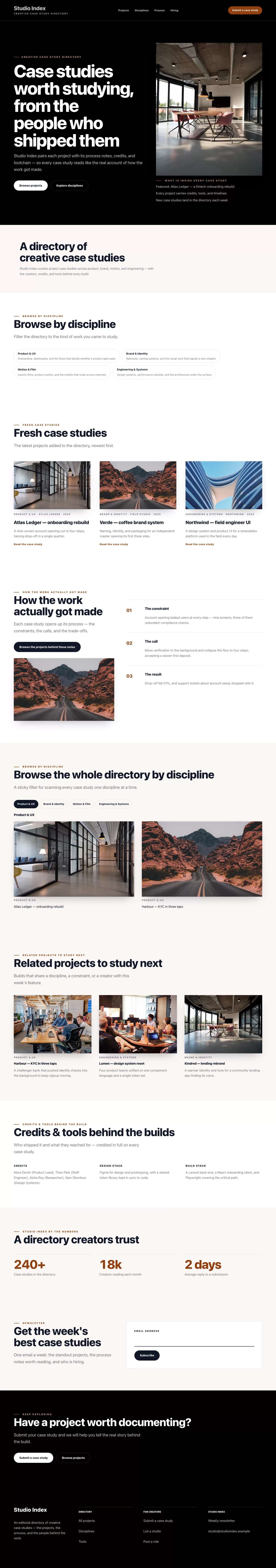 Homepage page in the Portfolio theme, screenshot 1