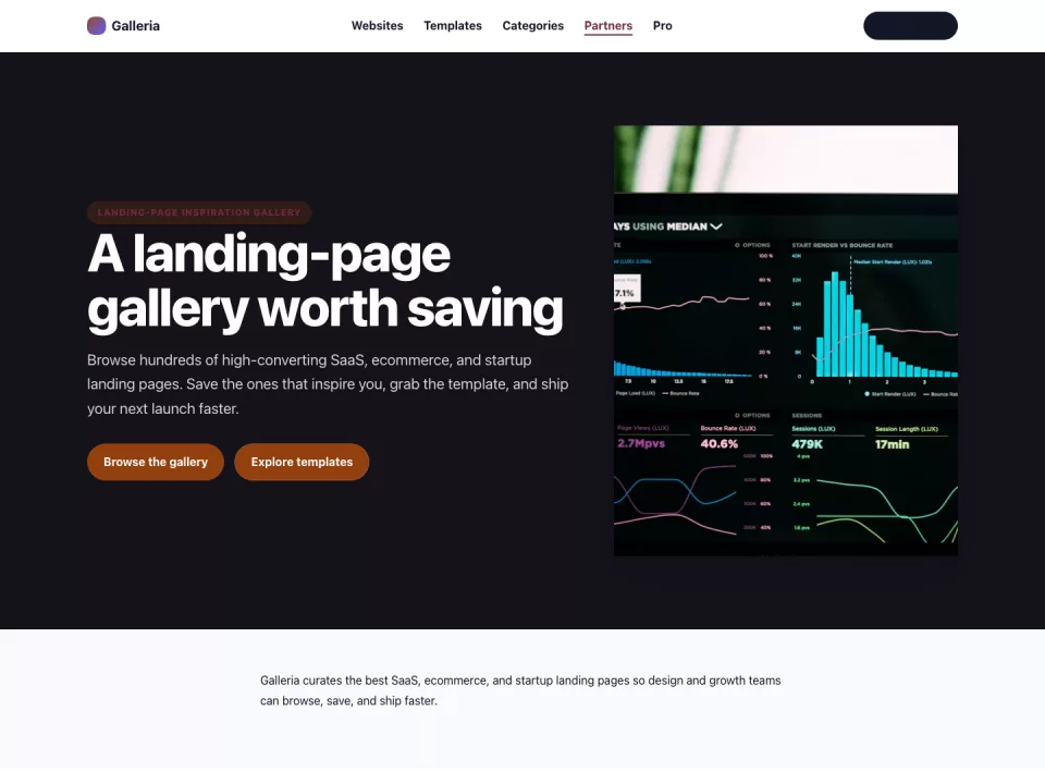 Homepage page in the SaaS theme, screenshot 1