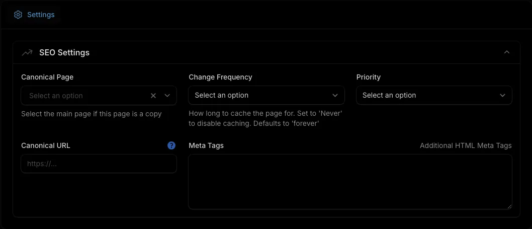 Actual Capell CMS page creation screen showing page fields, editor controls, package actions, and publishing panels.