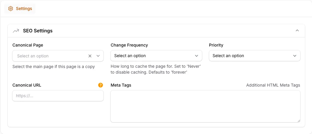 Actual Capell CMS page creation screen showing page fields, editor controls, package actions, and publishing panels.