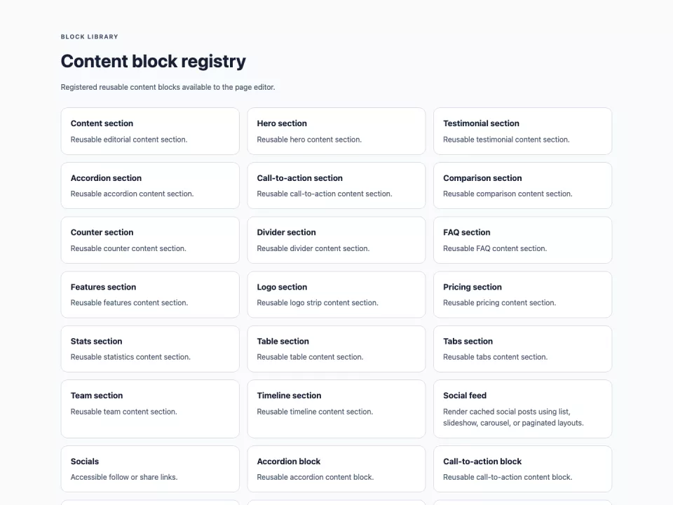 Block Library preview