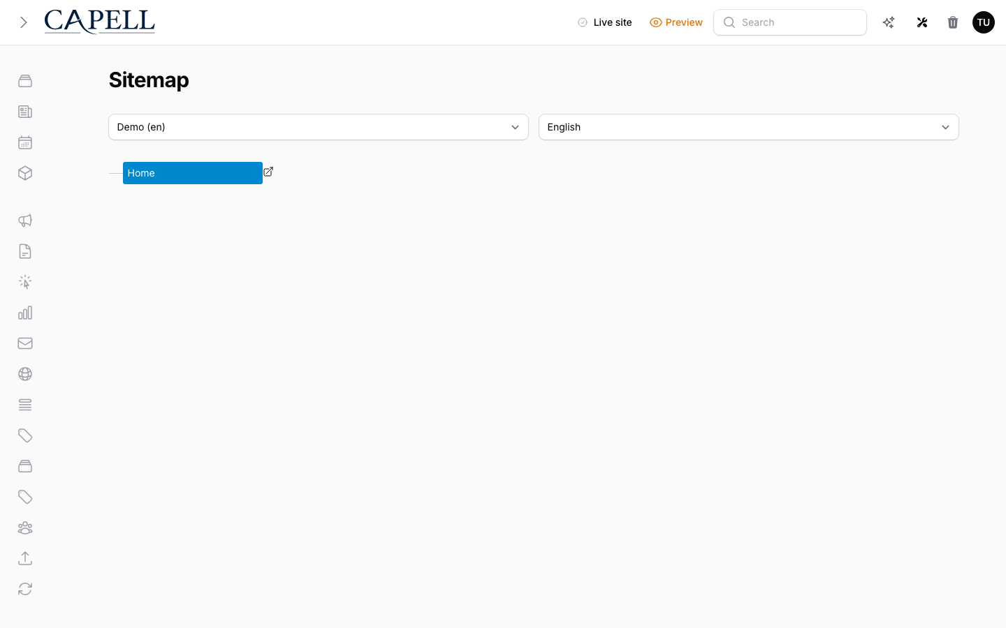 SEO Suite sitemap page in light mode