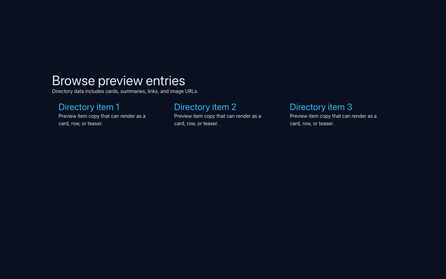 API Platform Directory demo page screenshot