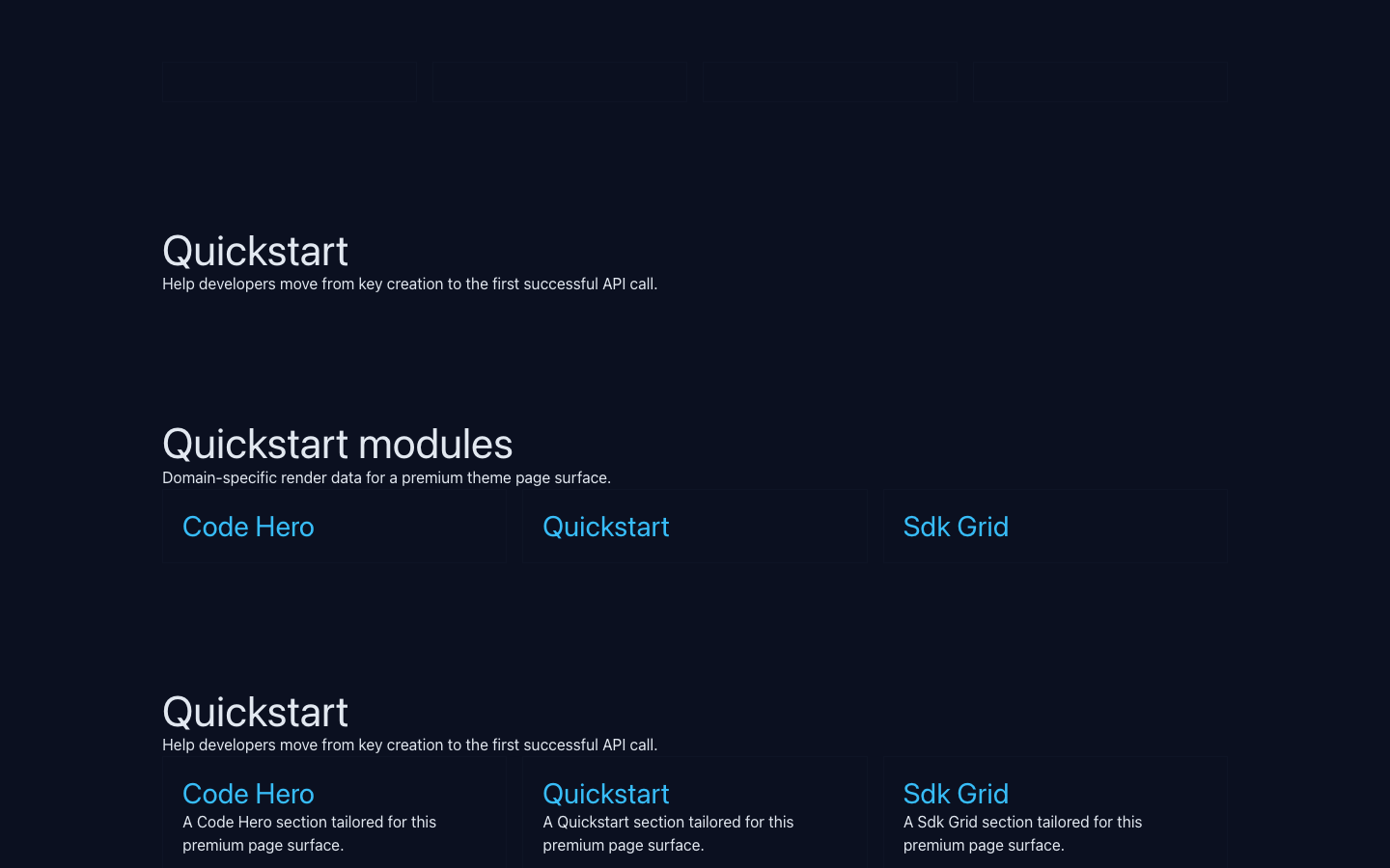 API Platform Quickstart demo page screenshot