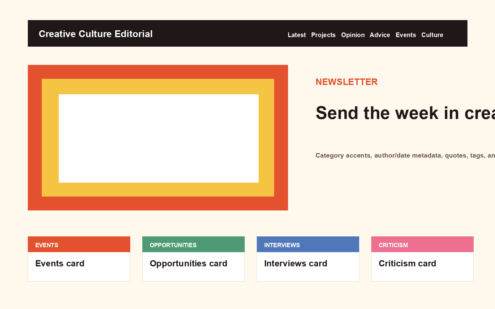 Creative Culture Editorial contact form preview