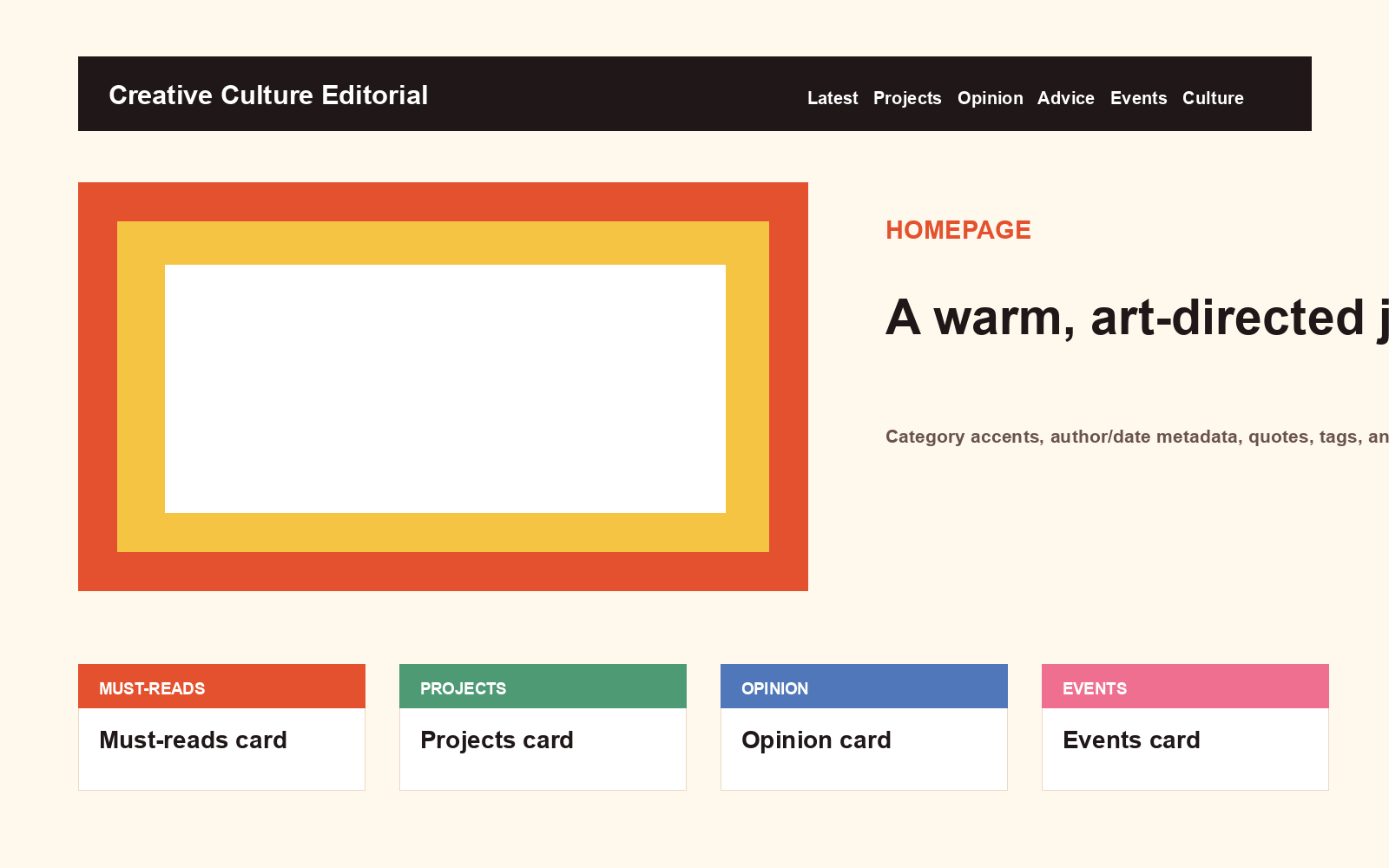 Creative Culture Editorial homepage preview