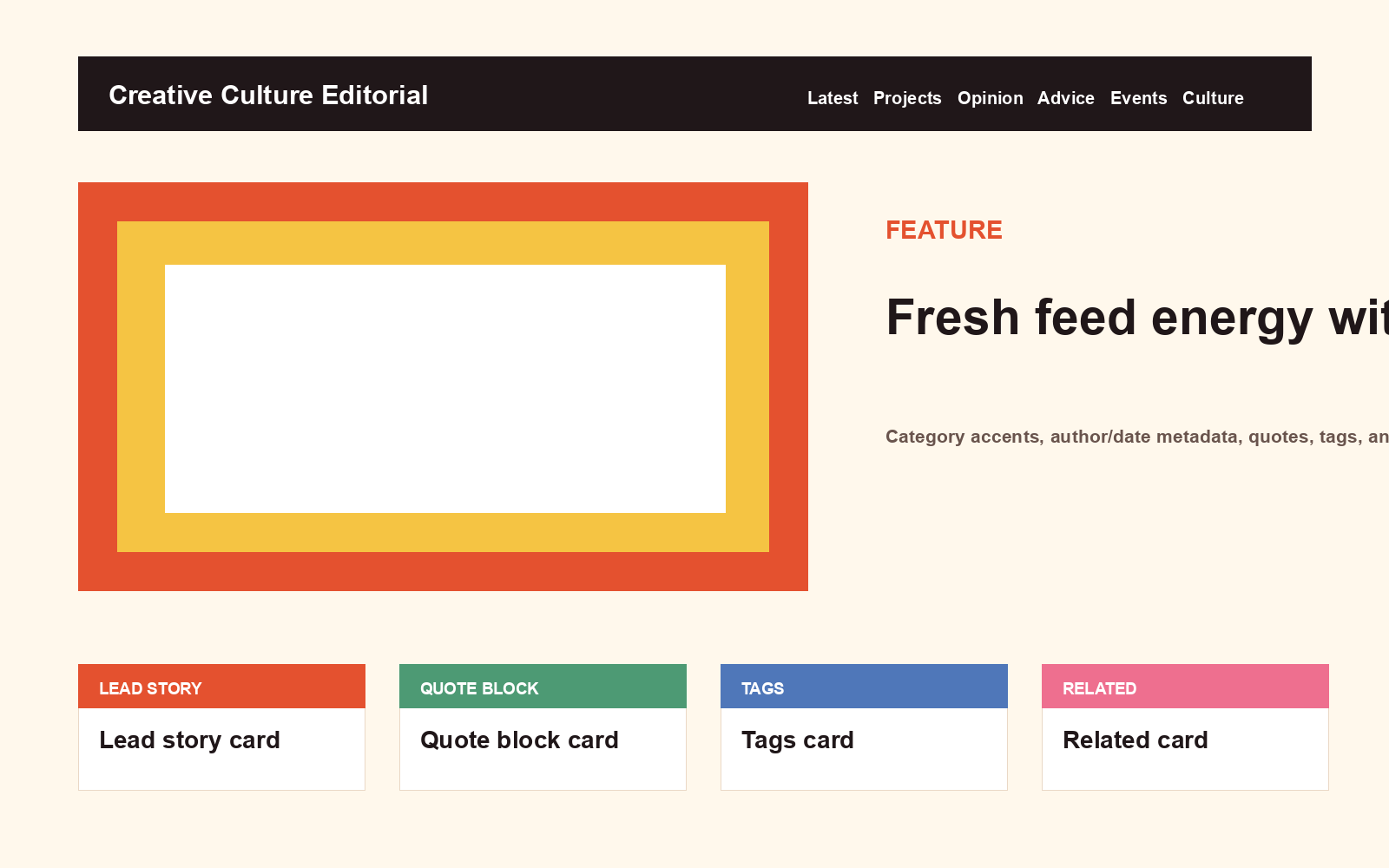 Creative Culture Editorial landing page preview