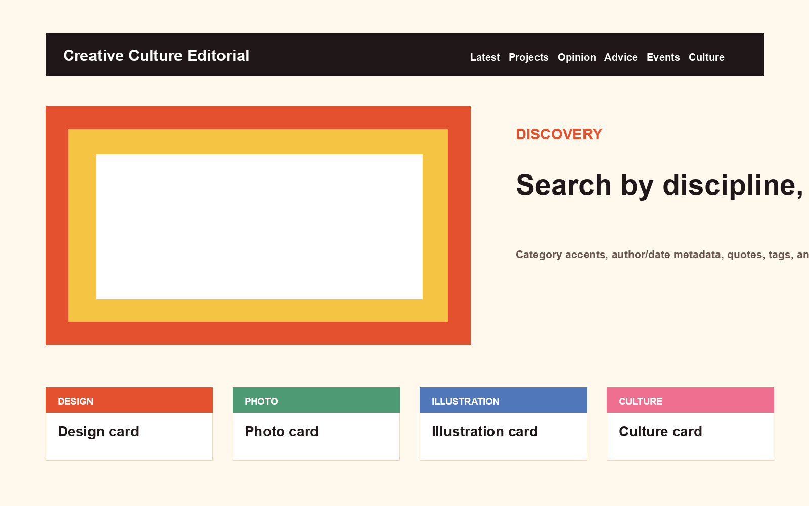 Creative Culture Editorial search results preview