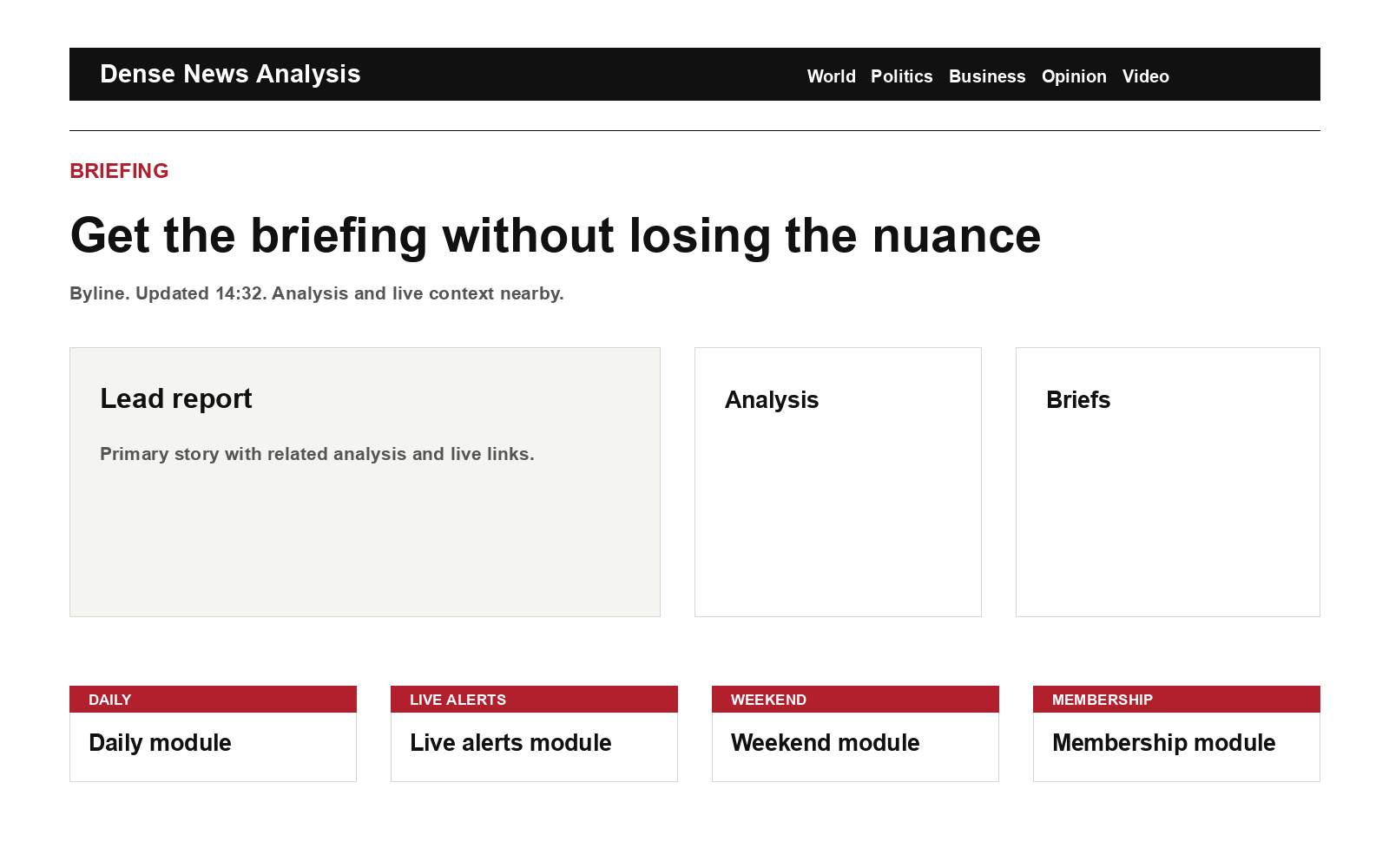 Dense News Analysis contact form preview
