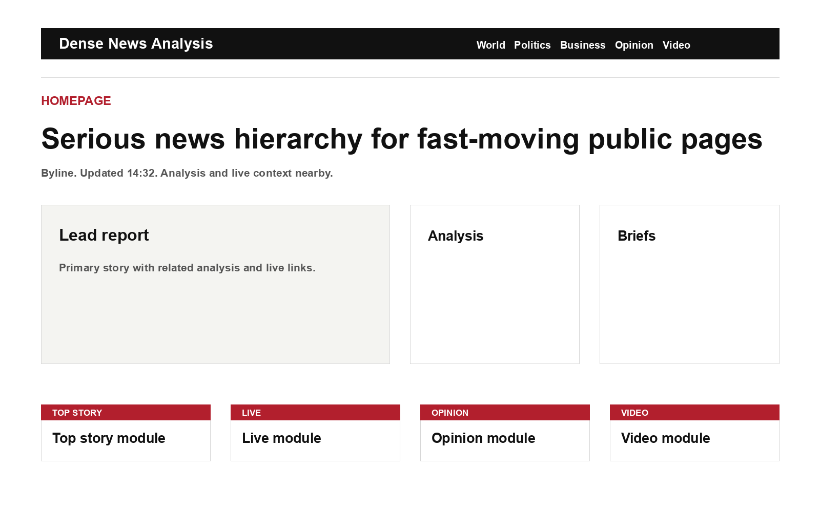 Dense News Analysis homepage preview