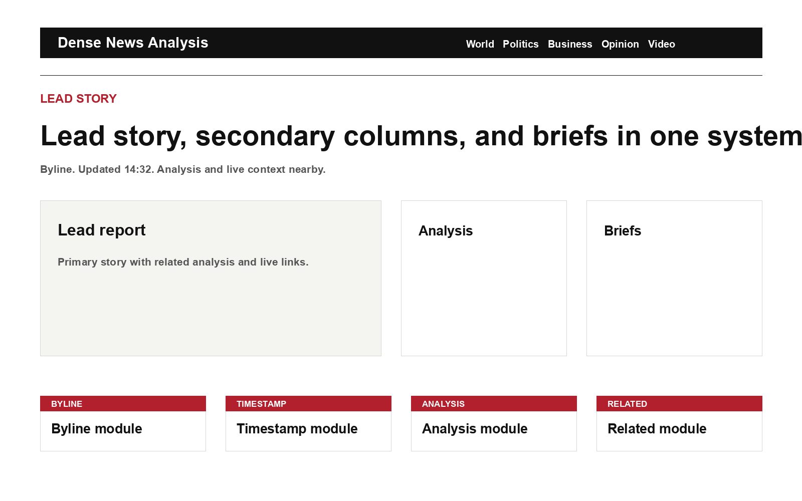Dense News Analysis landing page preview