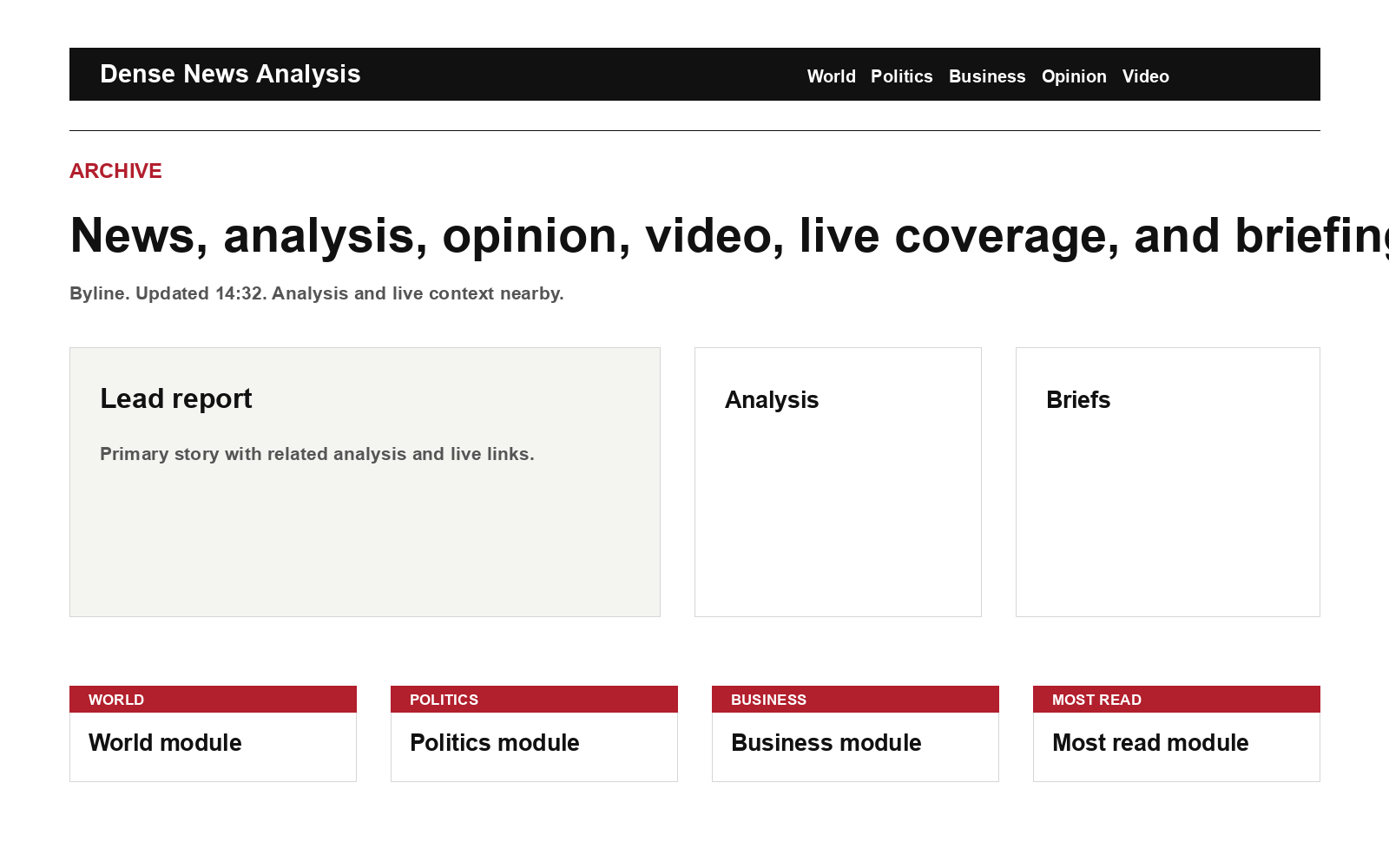 Dense News Analysis list page preview