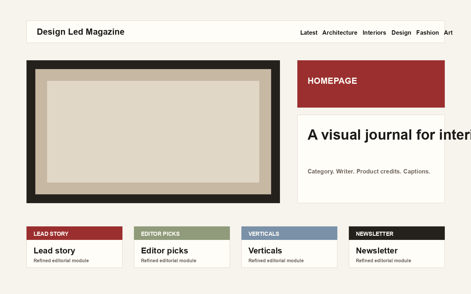 Design Led Magazine homepage preview