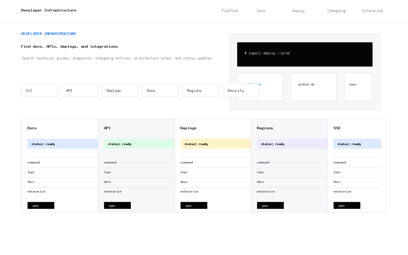 Developer Infrastructure search results preview