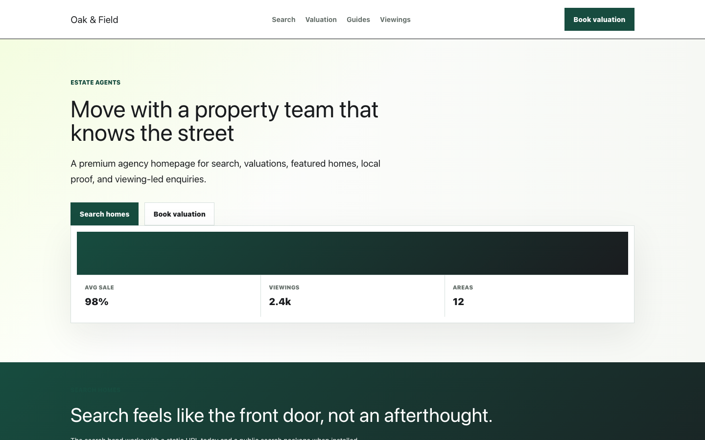 Theme Estate Agents homepage preview