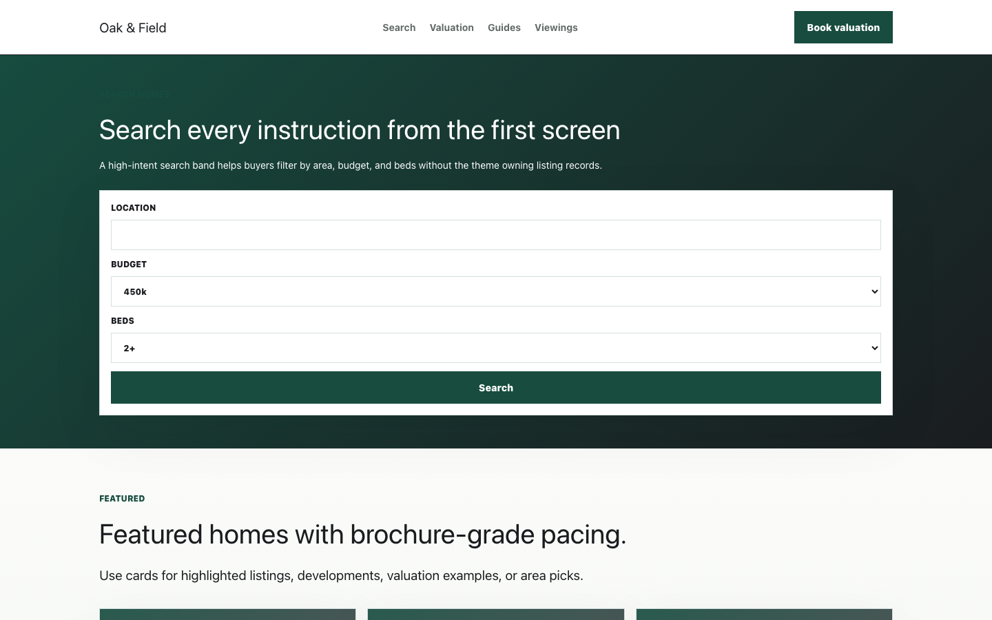 Theme Estate Agents property search preview