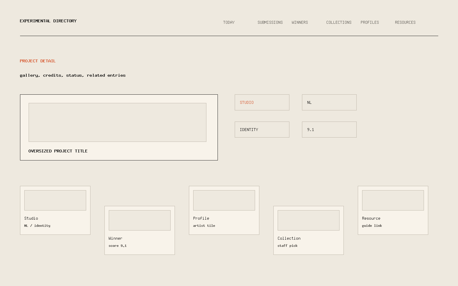 Experimental Directory landing page preview