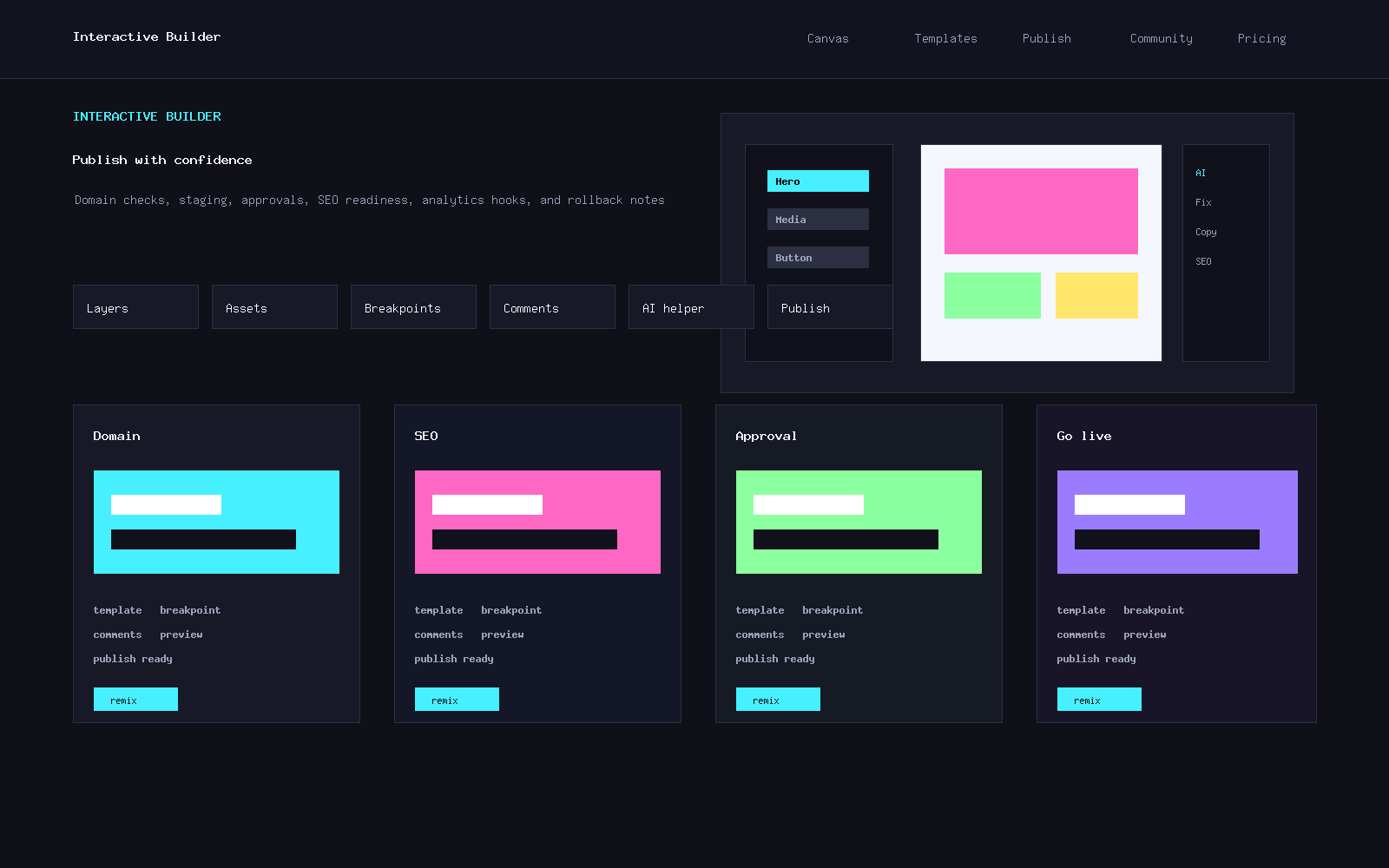 Interactive Builder contact form preview