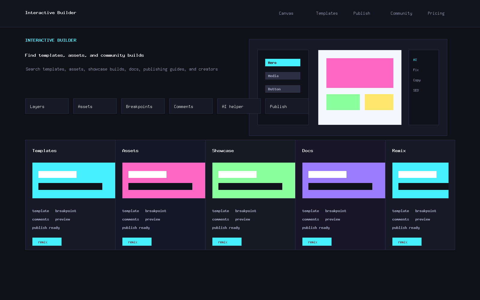 Interactive Builder search results preview