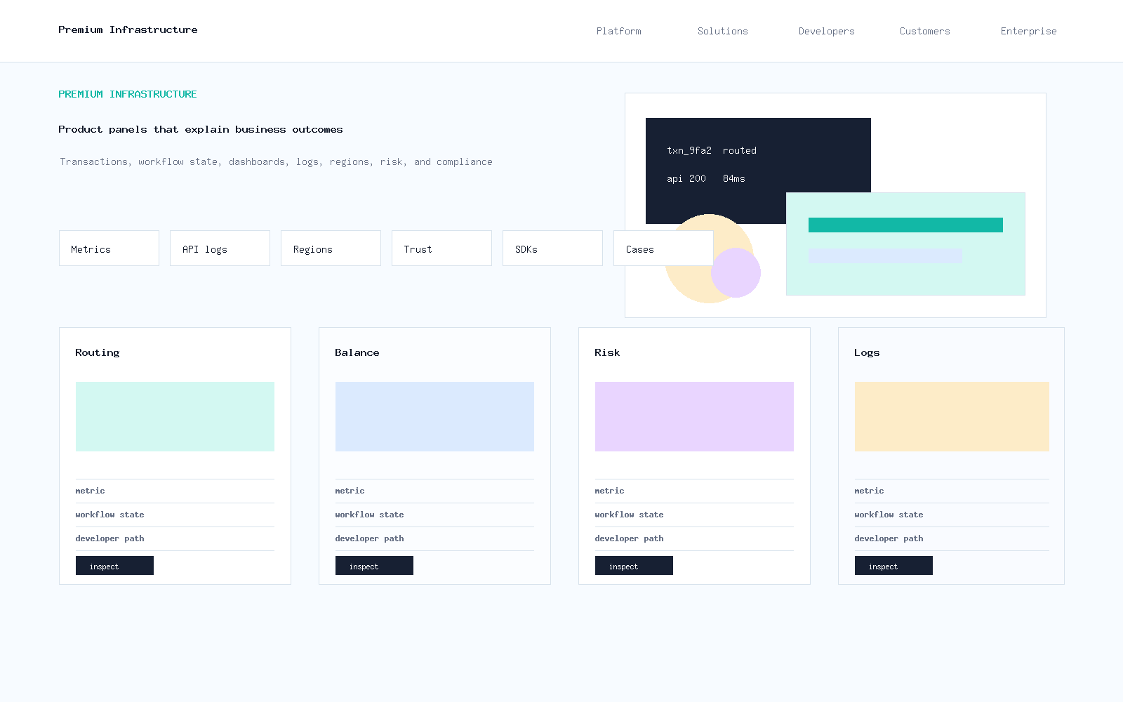 Premium Infrastructure landing page preview