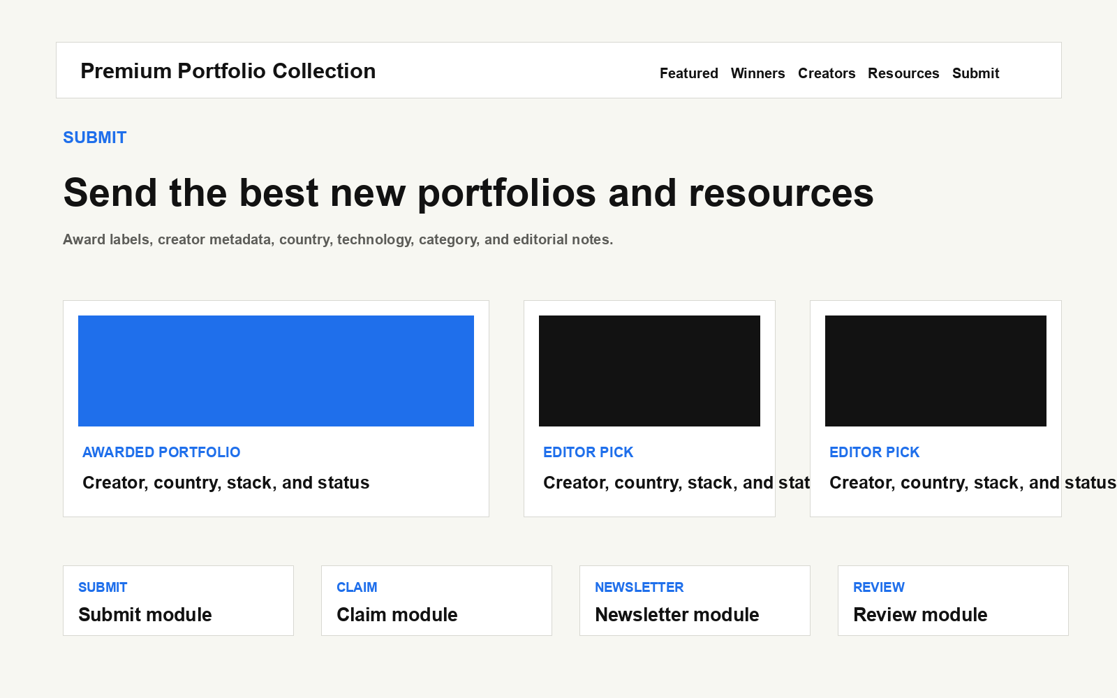 Premium Portfolio Collection contact form preview