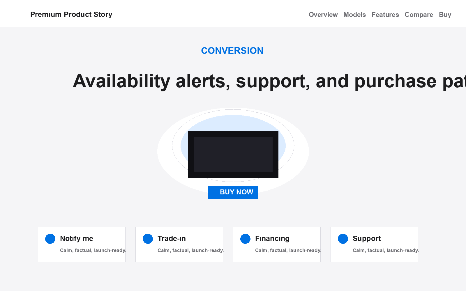 Premium Product Story contact form preview