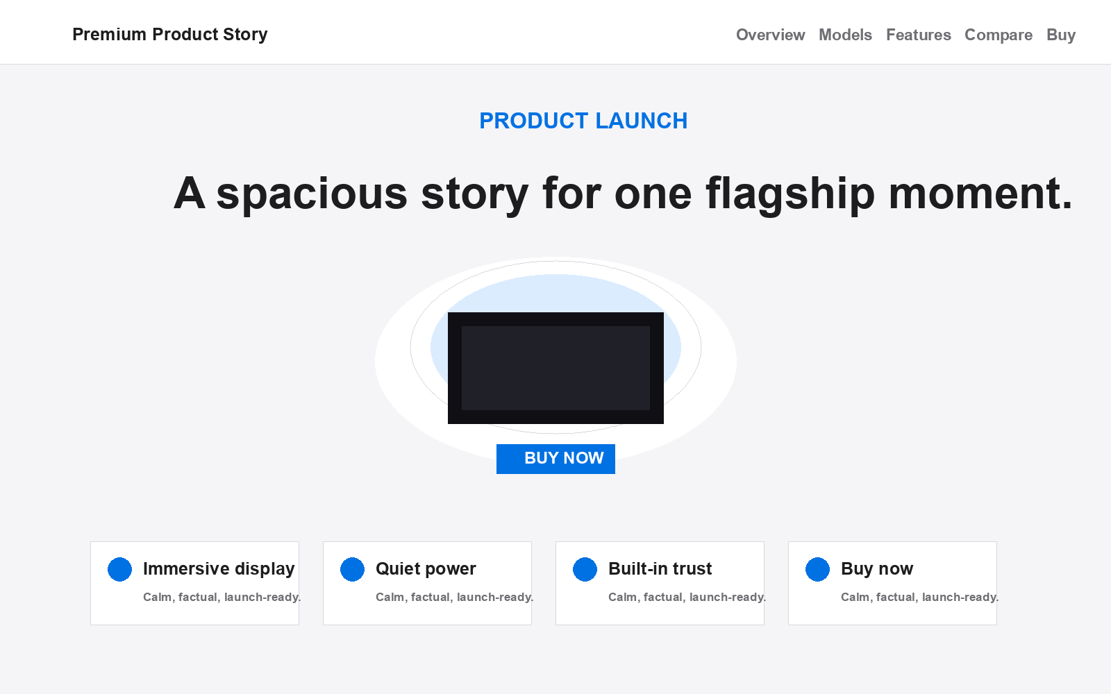 Premium Product Story landing page preview