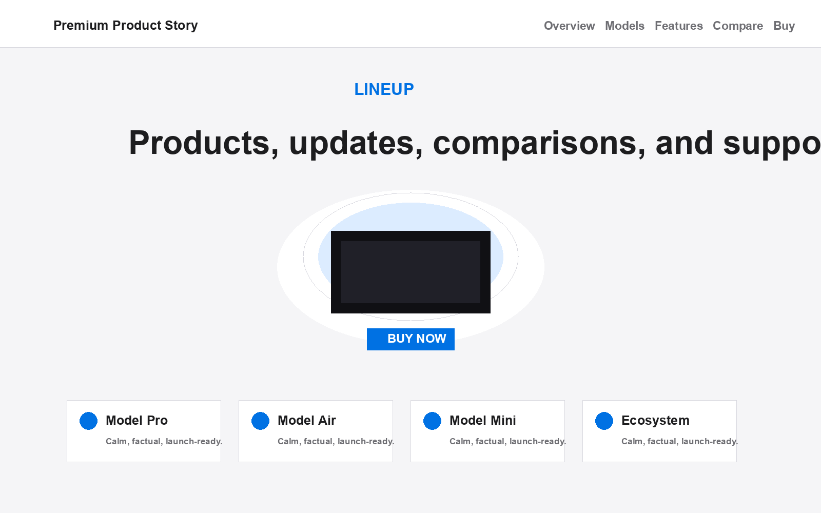 Premium Product Story list page preview