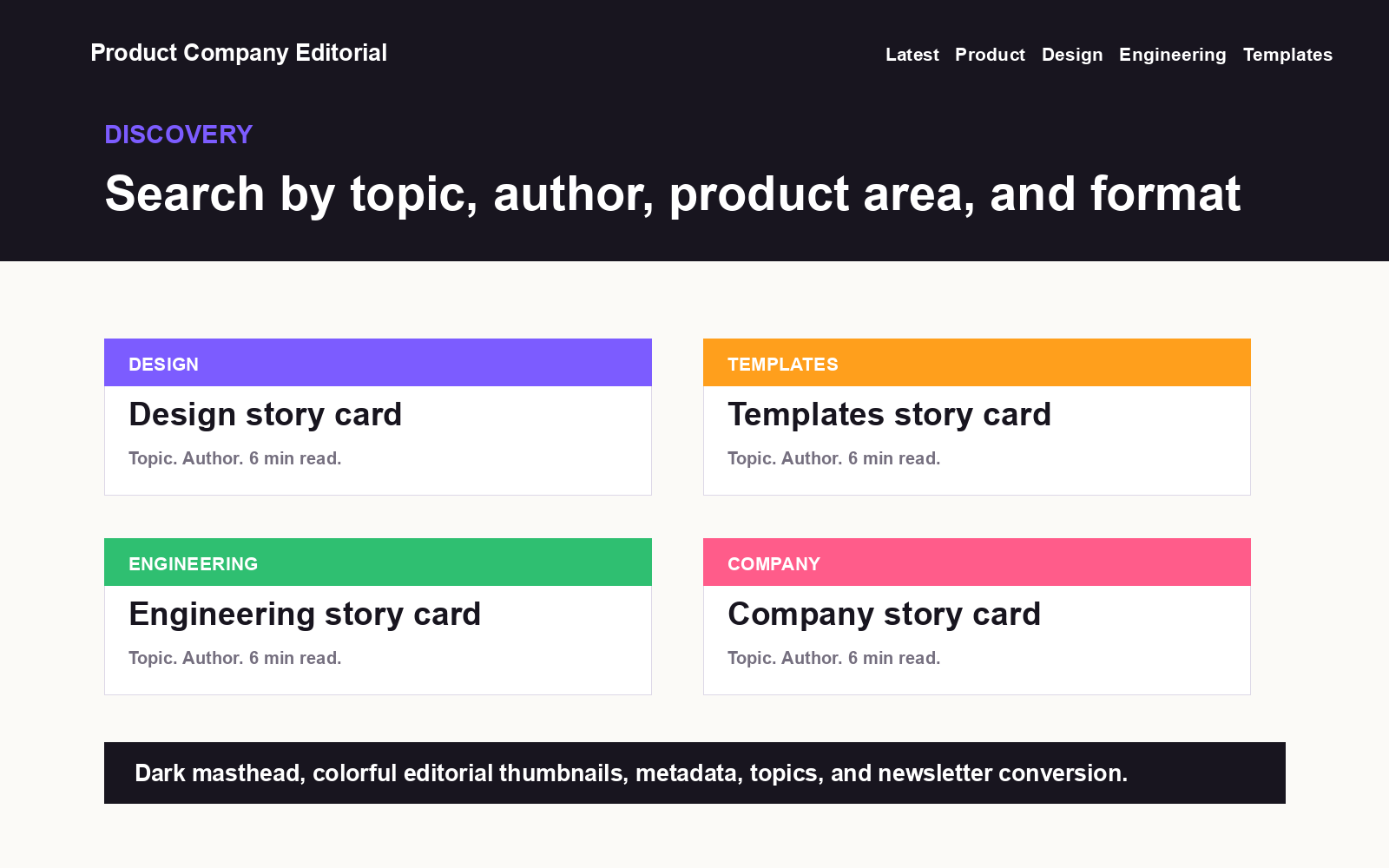 Product Company Editorial search results preview