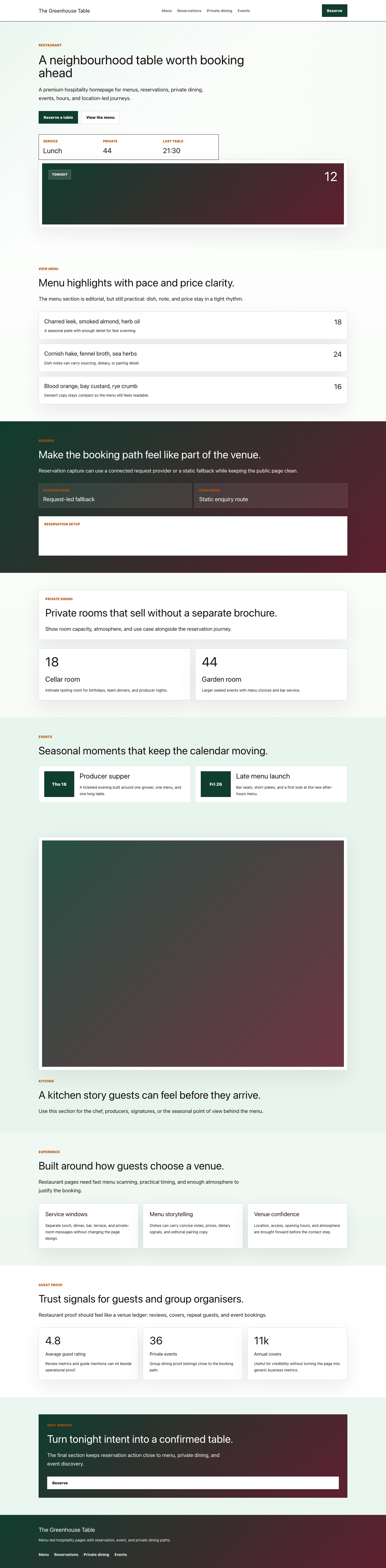 Theme Restaurant homepage rendered through the premium package shell.