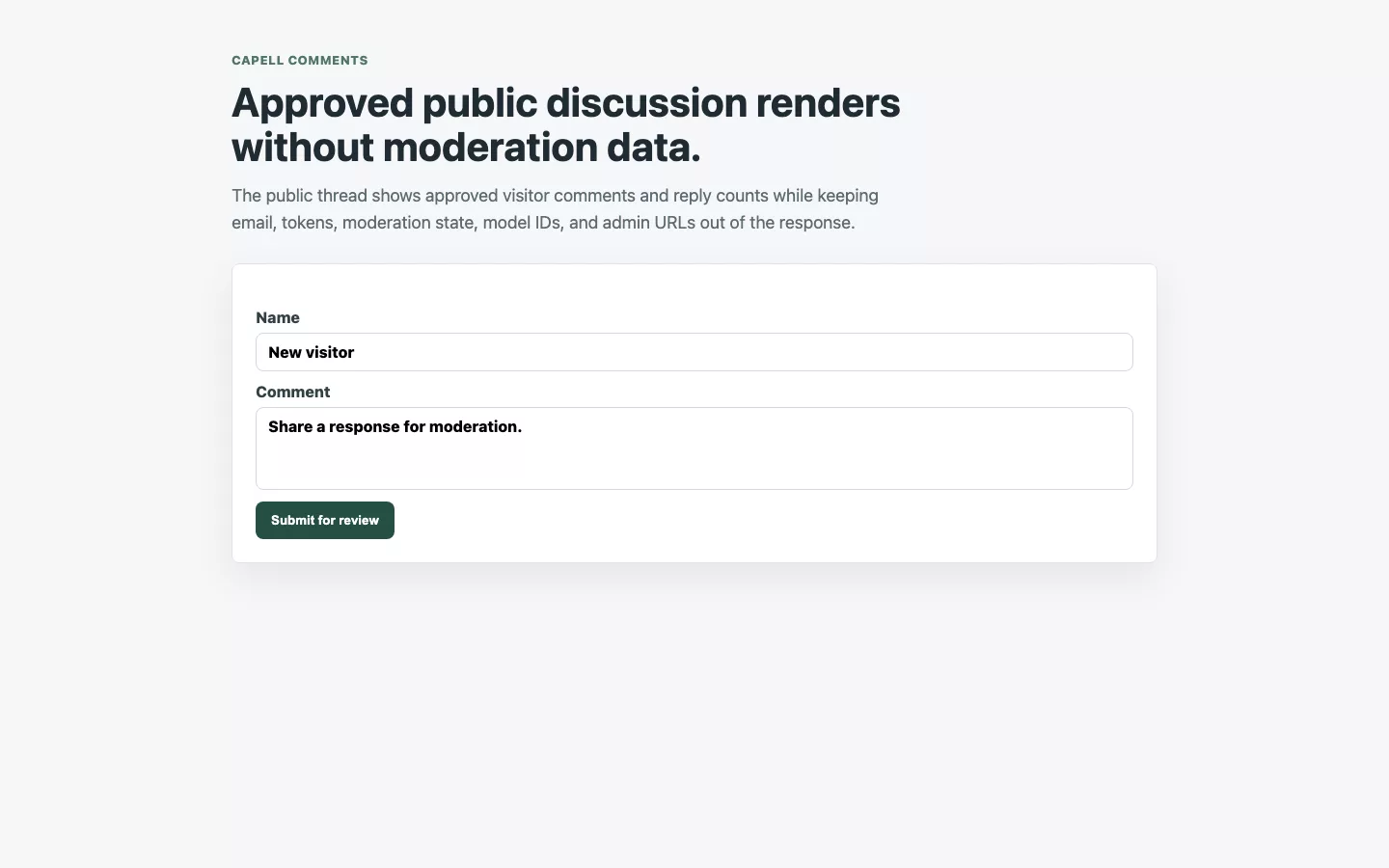 Public comment thread with approved replies and like counts