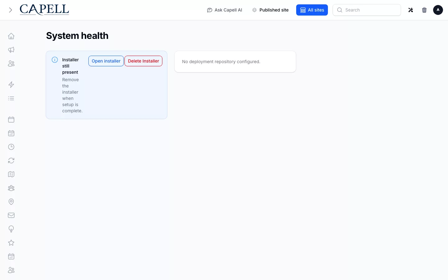 System health page