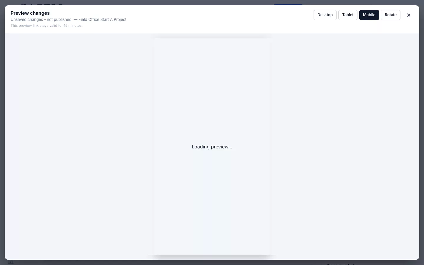 Filament Peek screenshot showing labelled desktop, tablet, and mobile device controls.