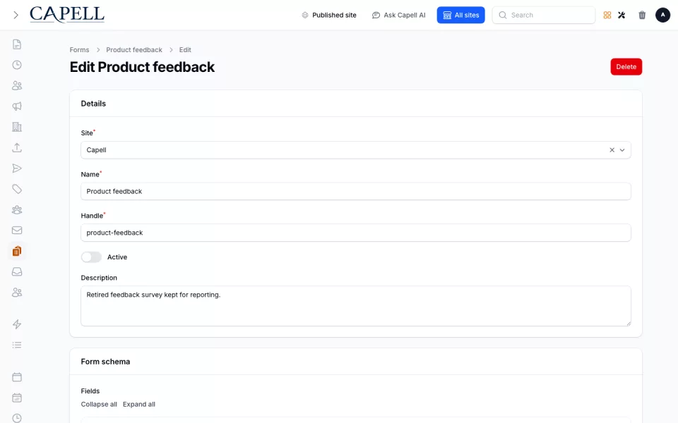 Form Builder preview