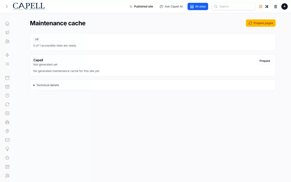 HTML Cache preview