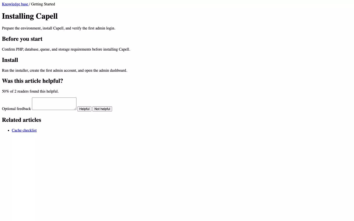 Knowledge Base screenshot showing knowledge base public article.