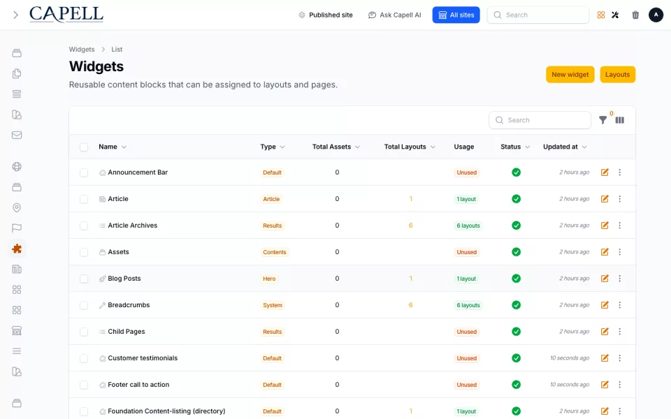 Layout Builder preview