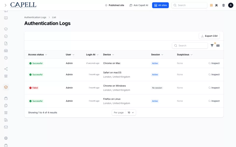 Login Audit preview