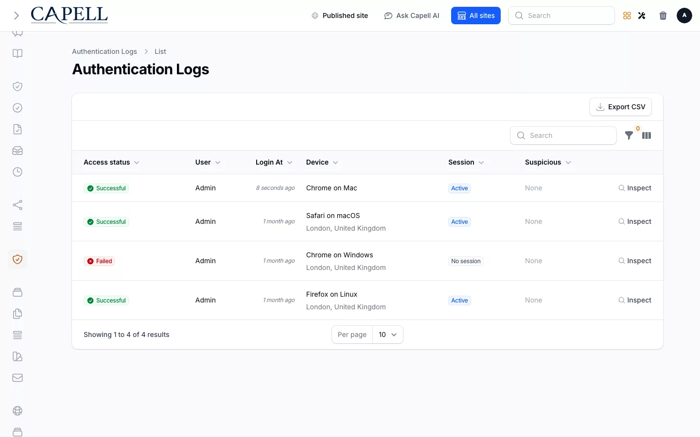 A genuine Login Audit product screenshot. Open the workflow gallery for its full description.
