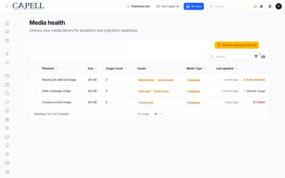 Media Library preview