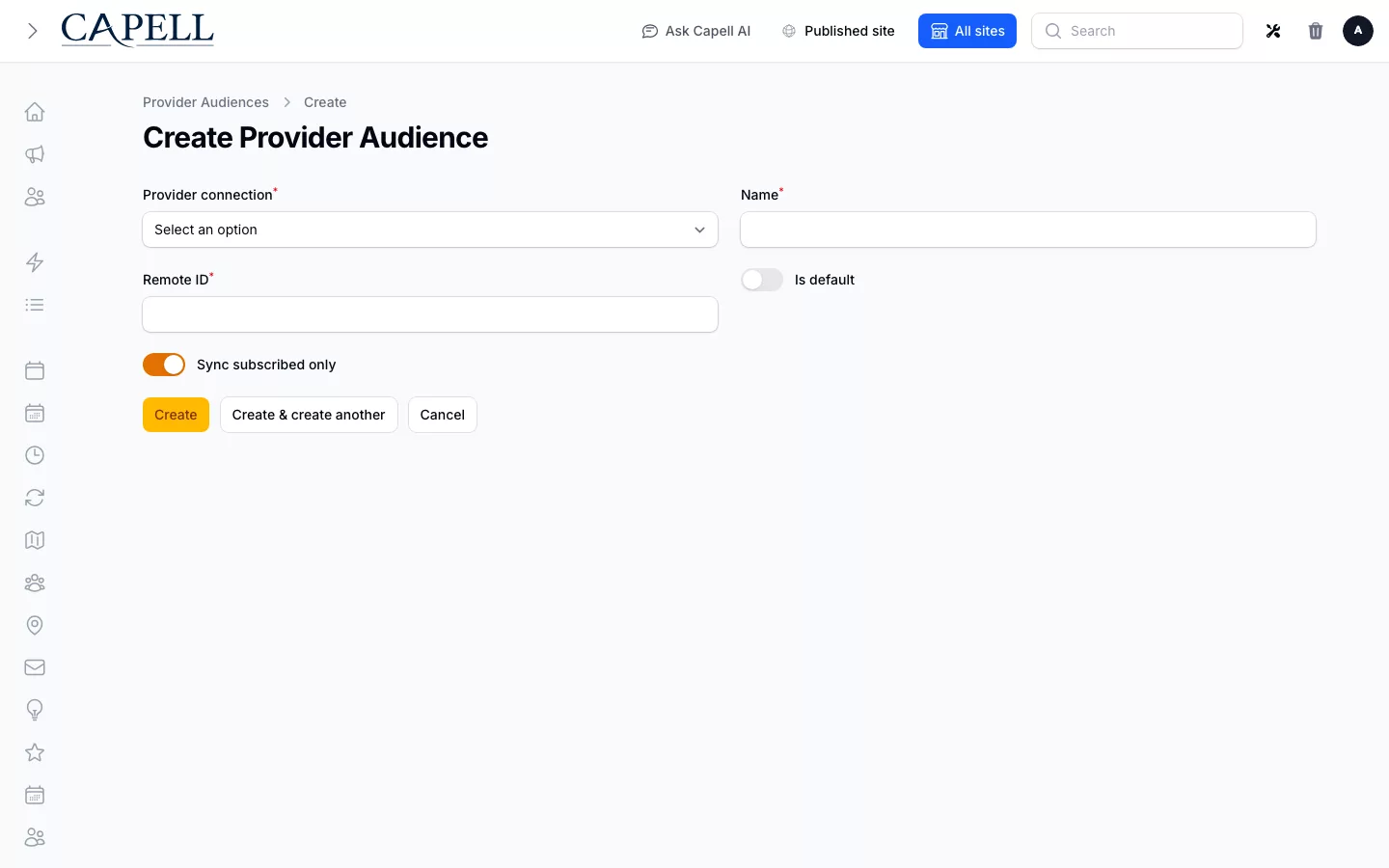 An operator maps local sites to provider audiences.