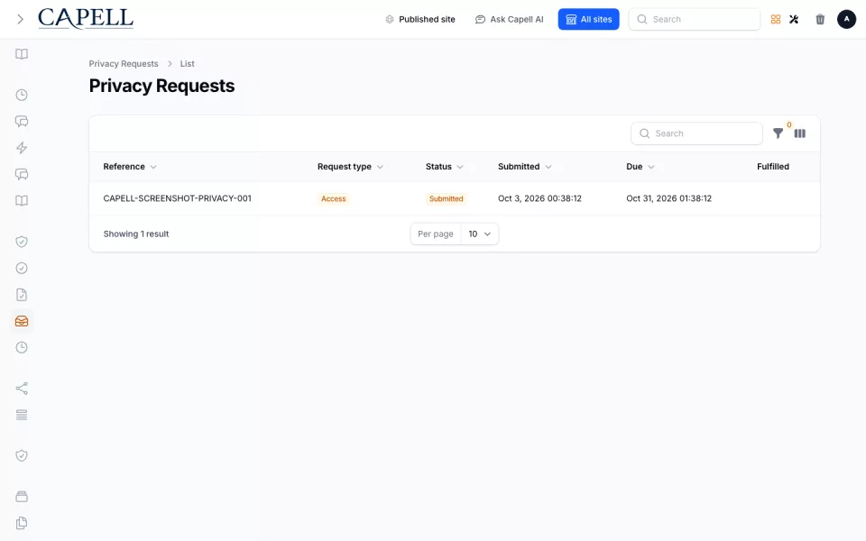 Privacy Center preview