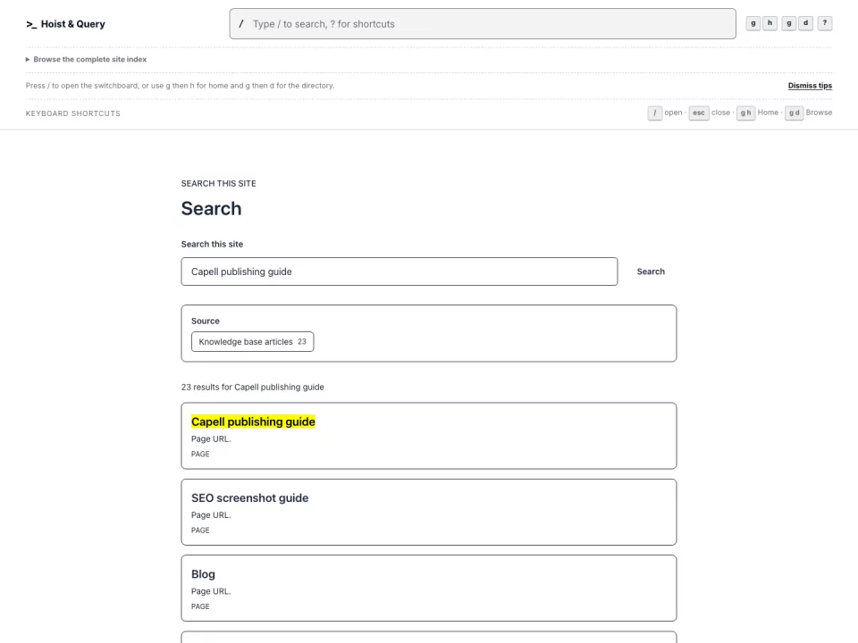 Site Search preview