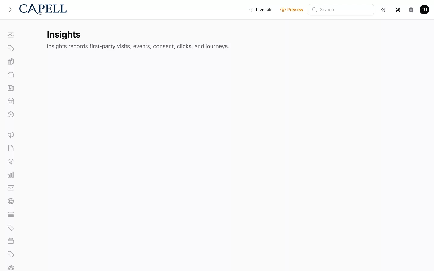 Site Search screenshot showing trending searches widget.