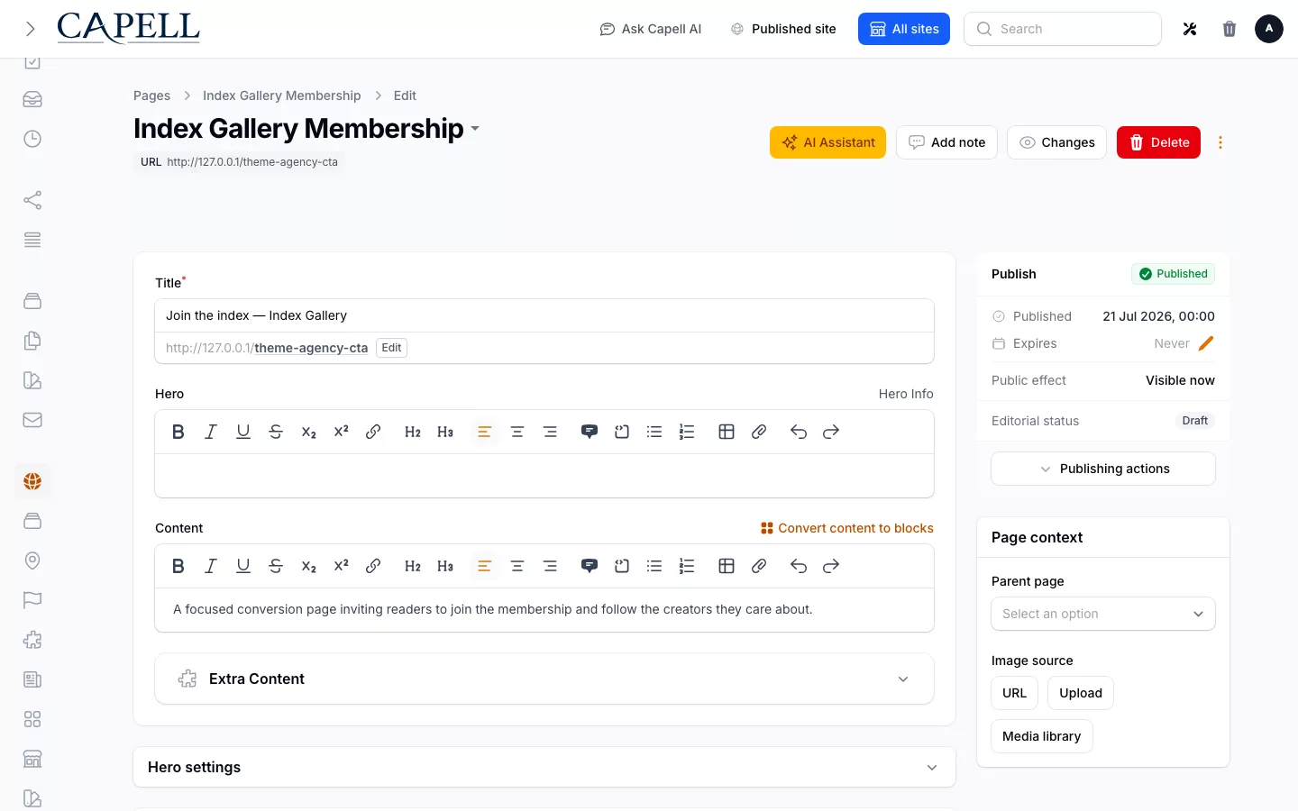 SEO Suite screenshot showing ai creator action modal.