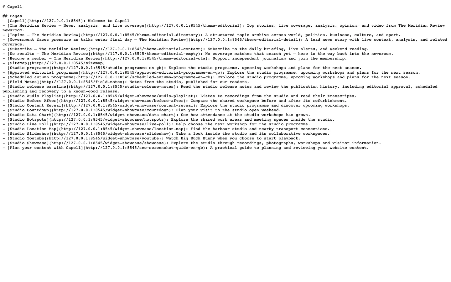 SEO Suite screenshot showing public ai discovery index.